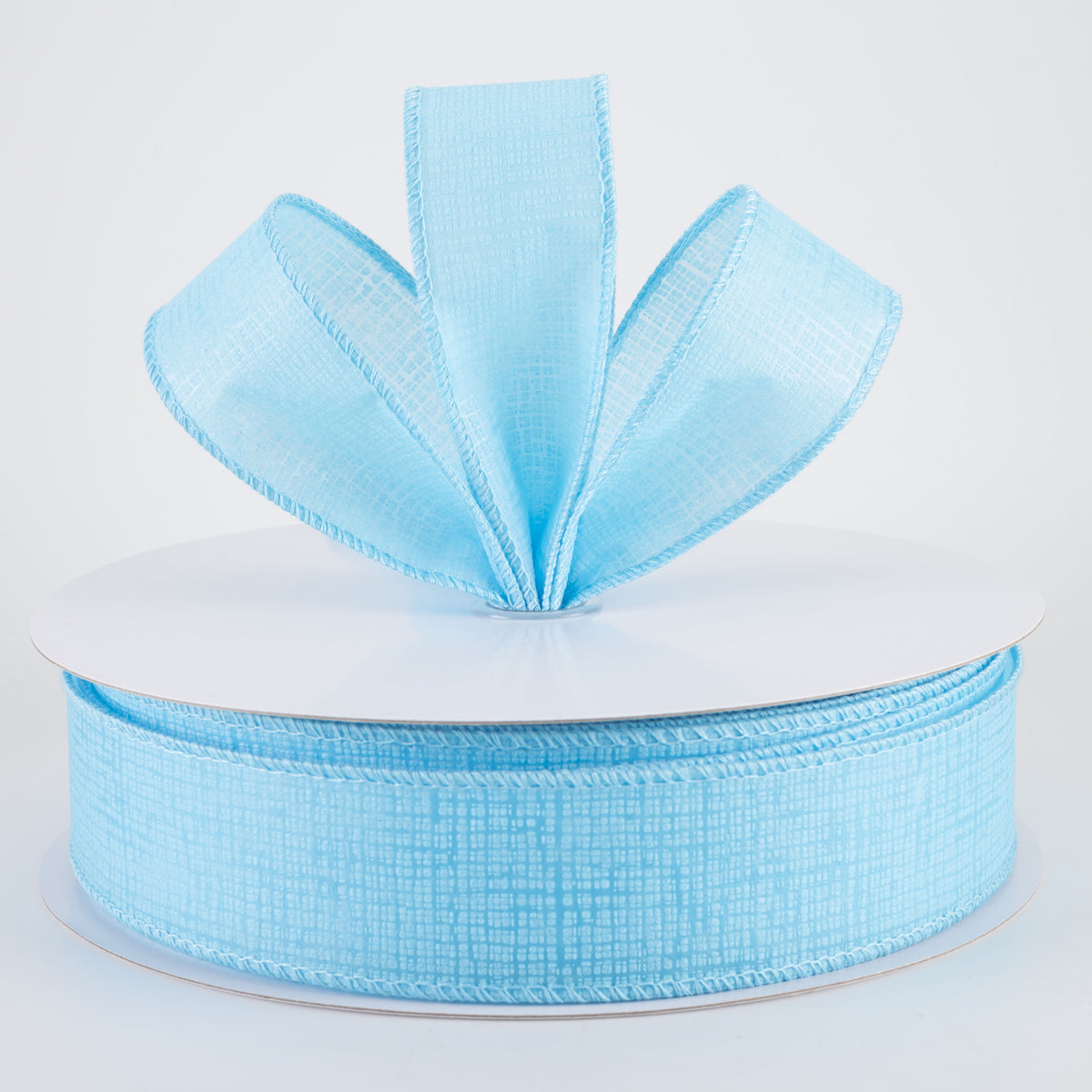 1.5" Embossed Crosshatch Breeze Ribbon: Sky Blue (50 Yards)