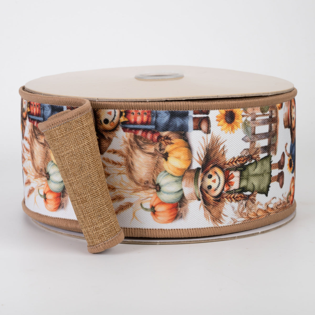 2.5" Double Sided Fused Fall Scarecrows Ribbon (10 Yards)