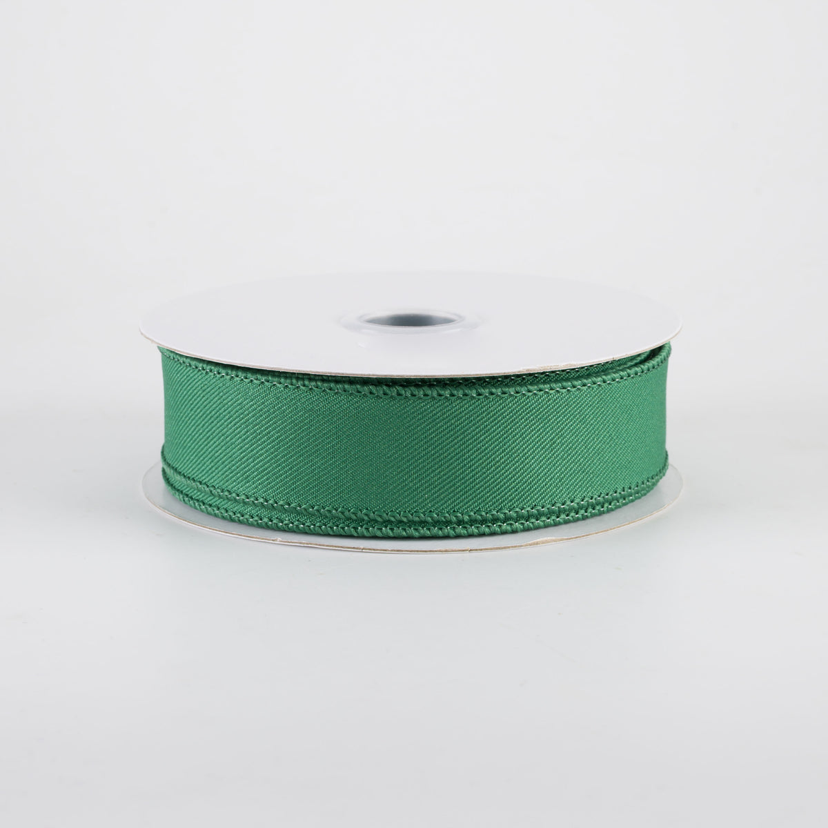 7/8" Diagonal Weave Ribbon: Emerald Green (10 Yards)