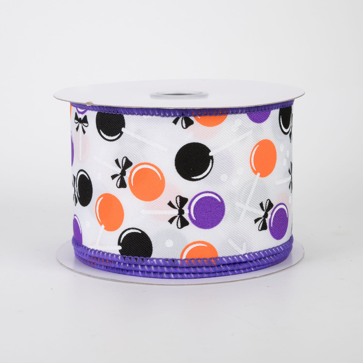 2.5" Lollipops Candy Ribbon: Purple Halloween (10 Yards)
