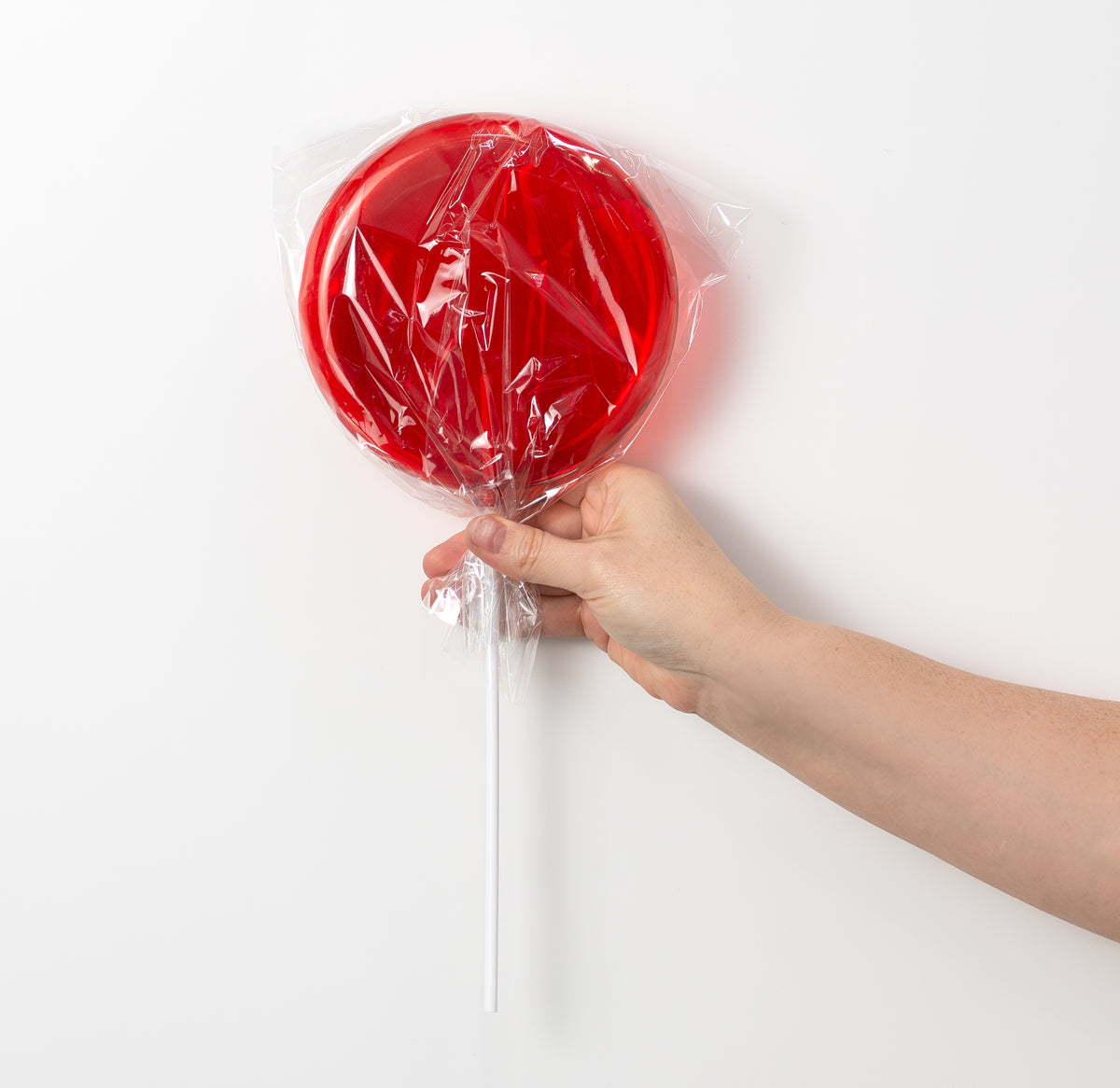 6" x 14" Candy Lollipop Stick: Clear Red