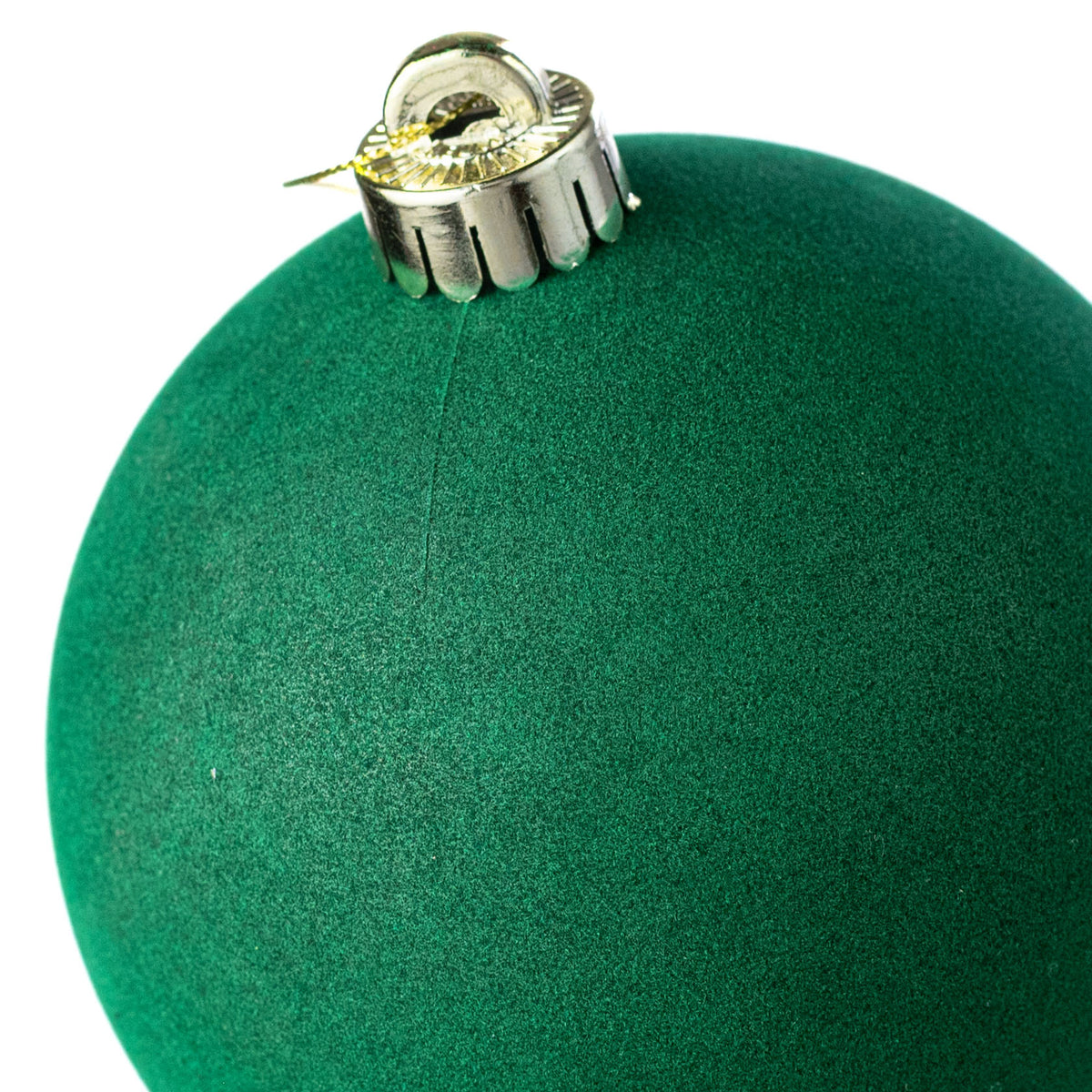 4.75" Smooth Flocked Ball Ornament: Hunter Green