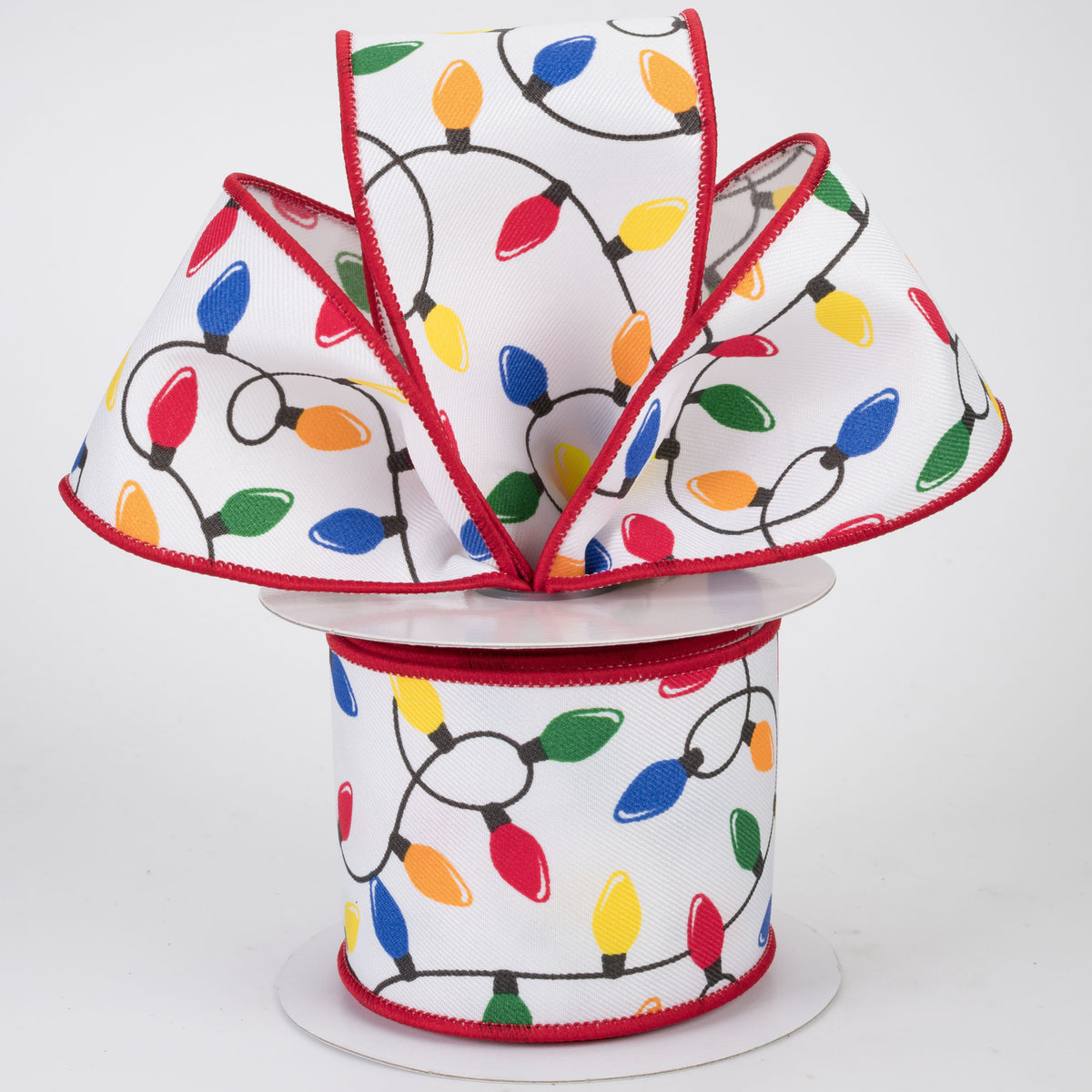 2.5" Christmas Lights Ribbon: Multicolor (10 Yards)