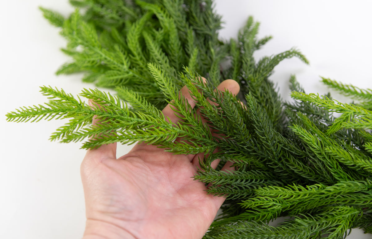 6' Real Touch Norfolk Pine Deluxe Chubby Garland