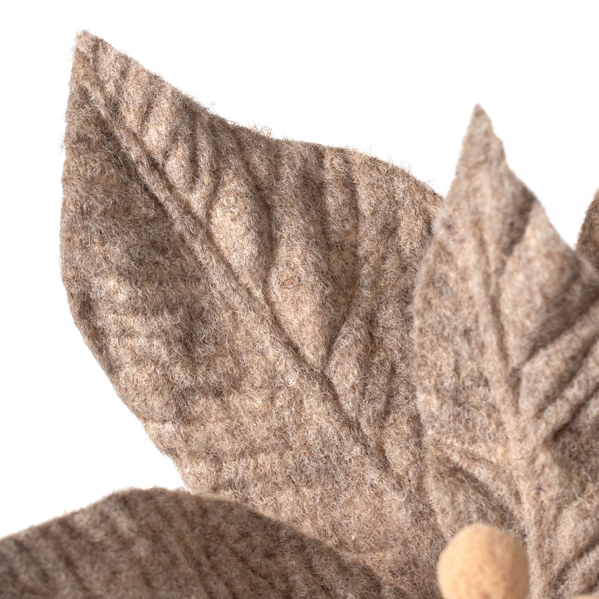 11" x 20" Felt Poinsettia Stem: Taupe Brown