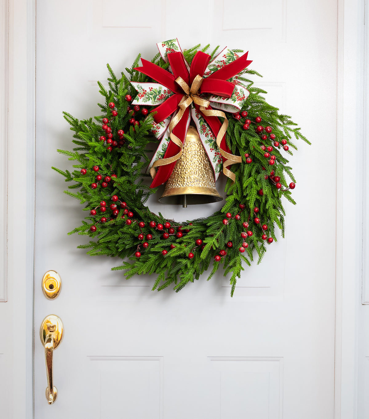 10.5" Hammered Metal Bell Ornament: Gold