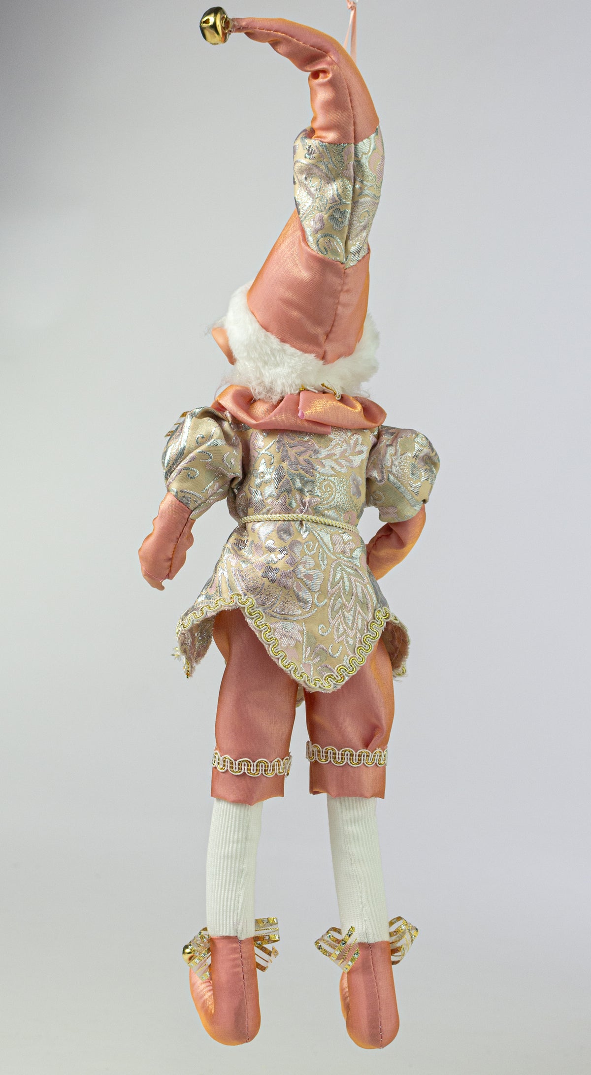 18" Iridescent Brocade Elf Ornament: Pink