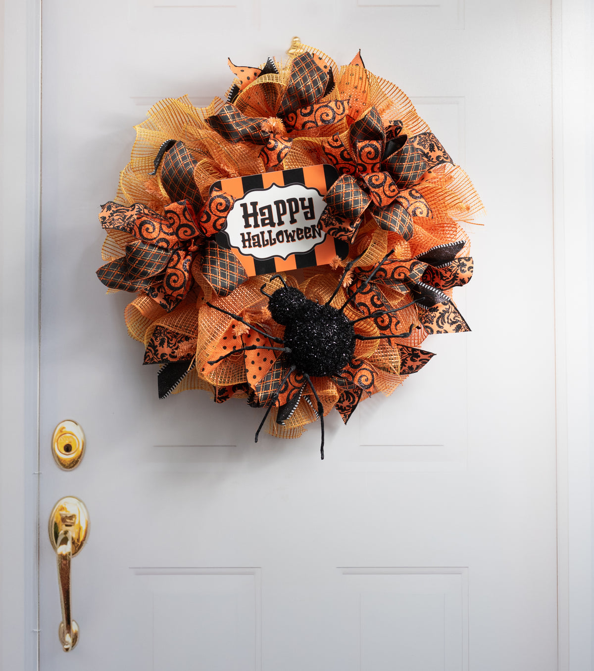 16" Frizzy Tinsel Spider: Black