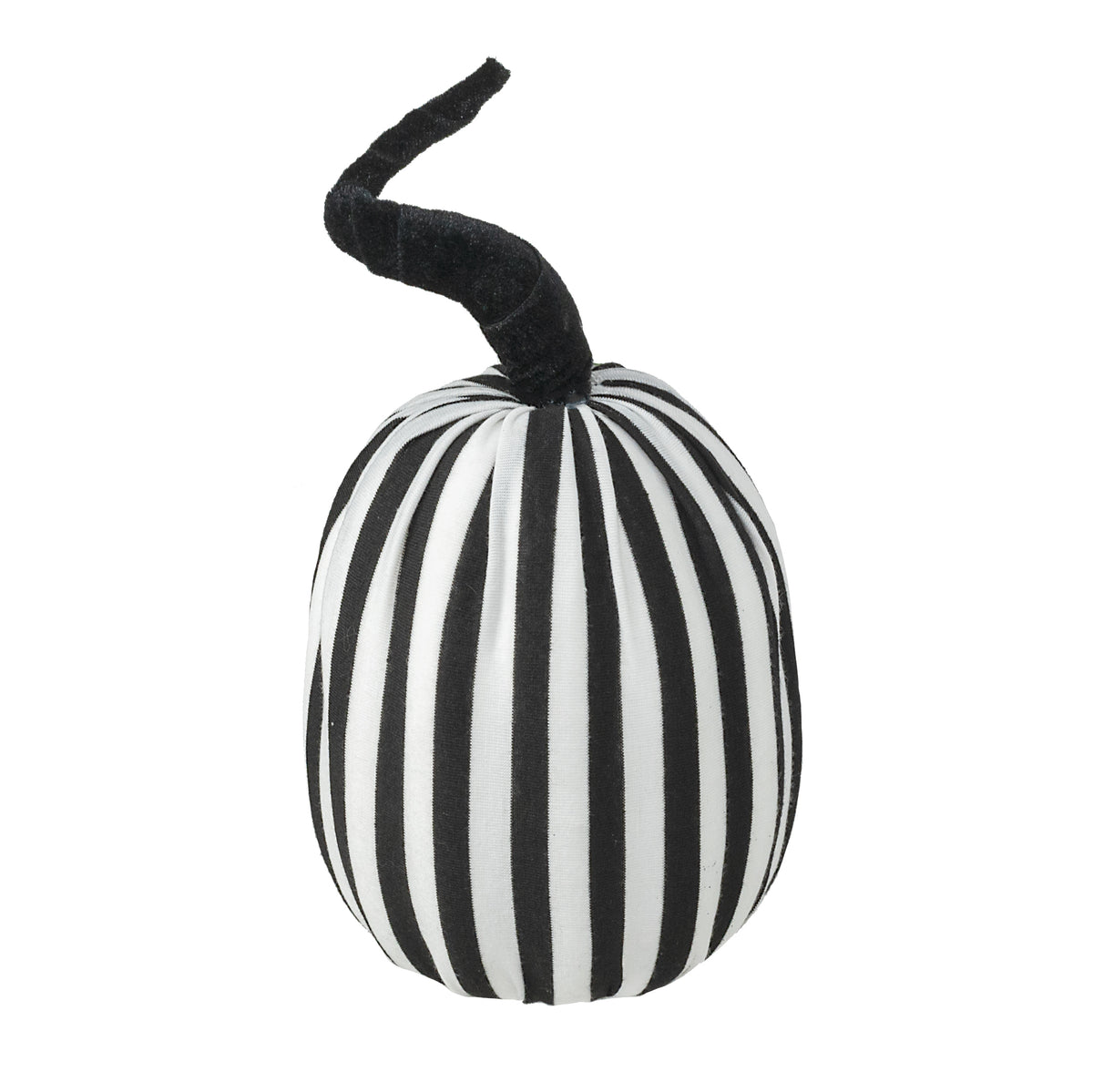 8" Tall Stripe Fabric Pumpkin Decor: Black & White