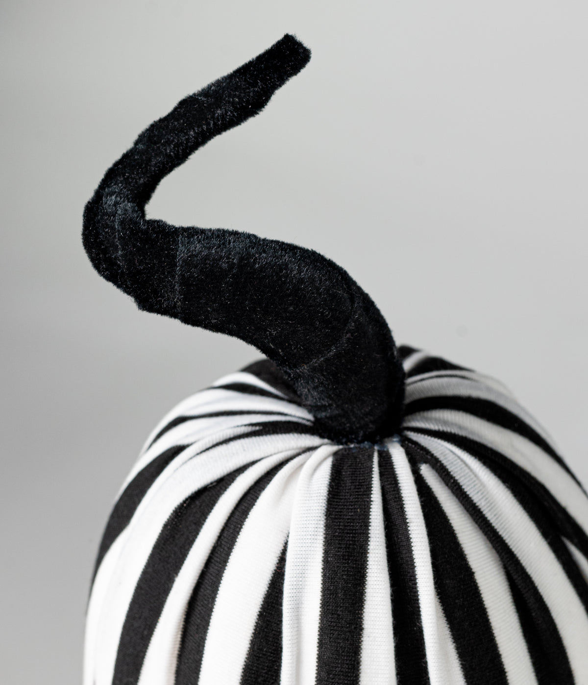 8" Tall Stripe Fabric Pumpkin Decor: Black & White