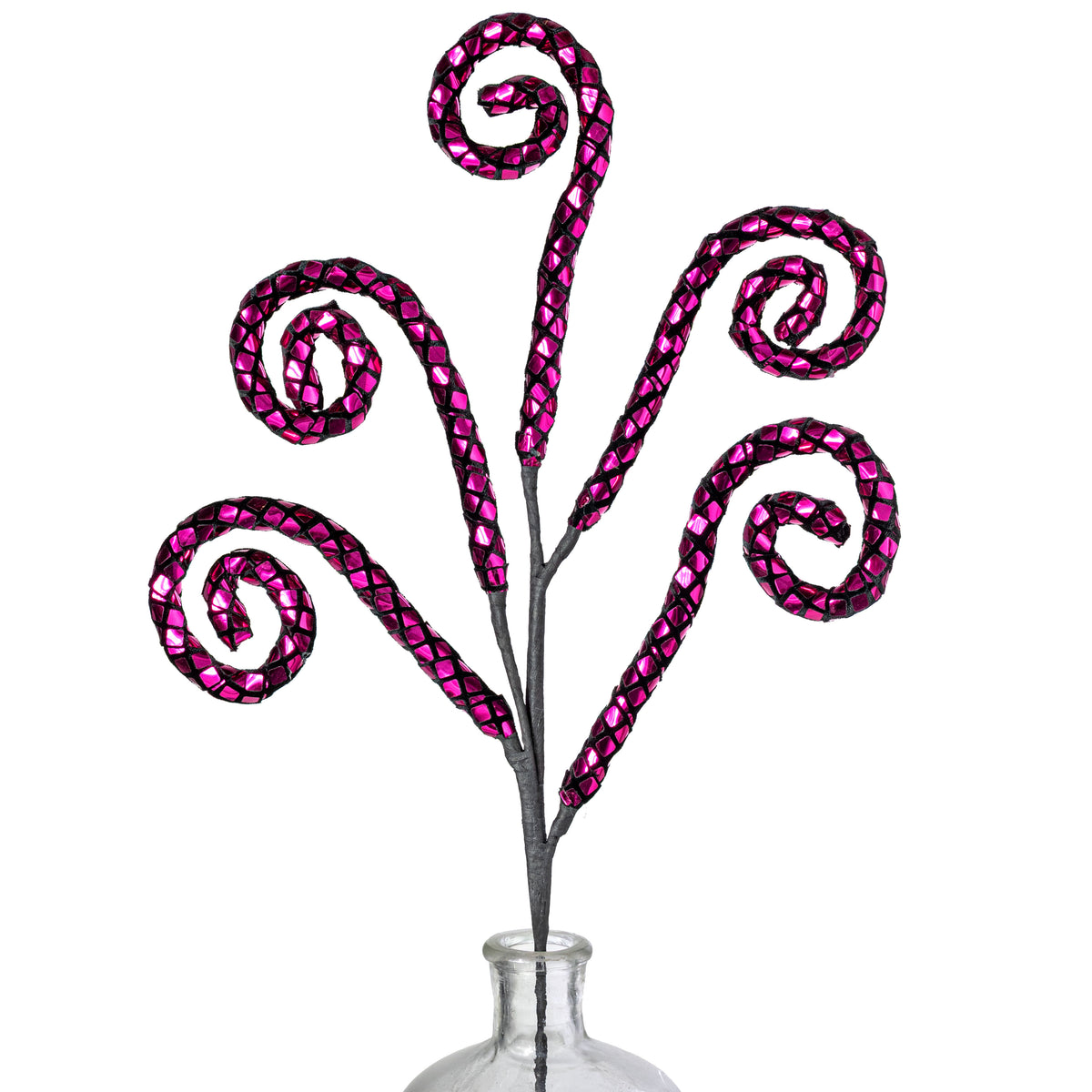 28" Mirror Disco Ball Spiral Curly Spray: Fuchsia Pink