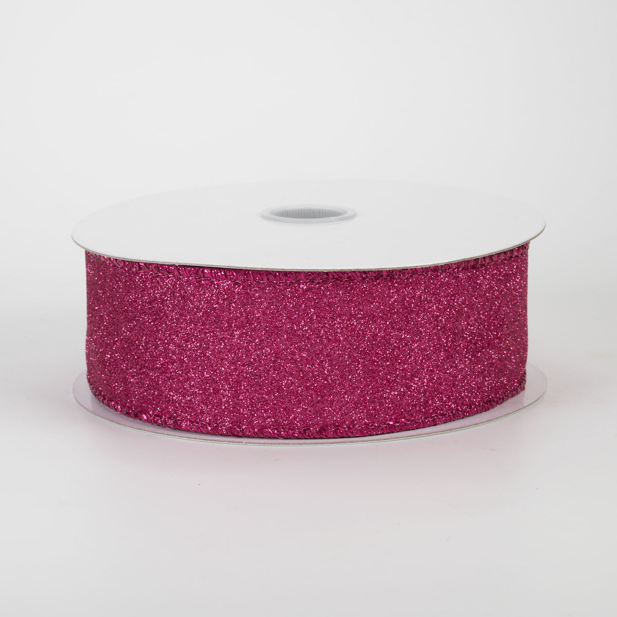 1.5" Lustrous All Flat Glitter Ribbon: Fuchsia Pink (10 Yards)