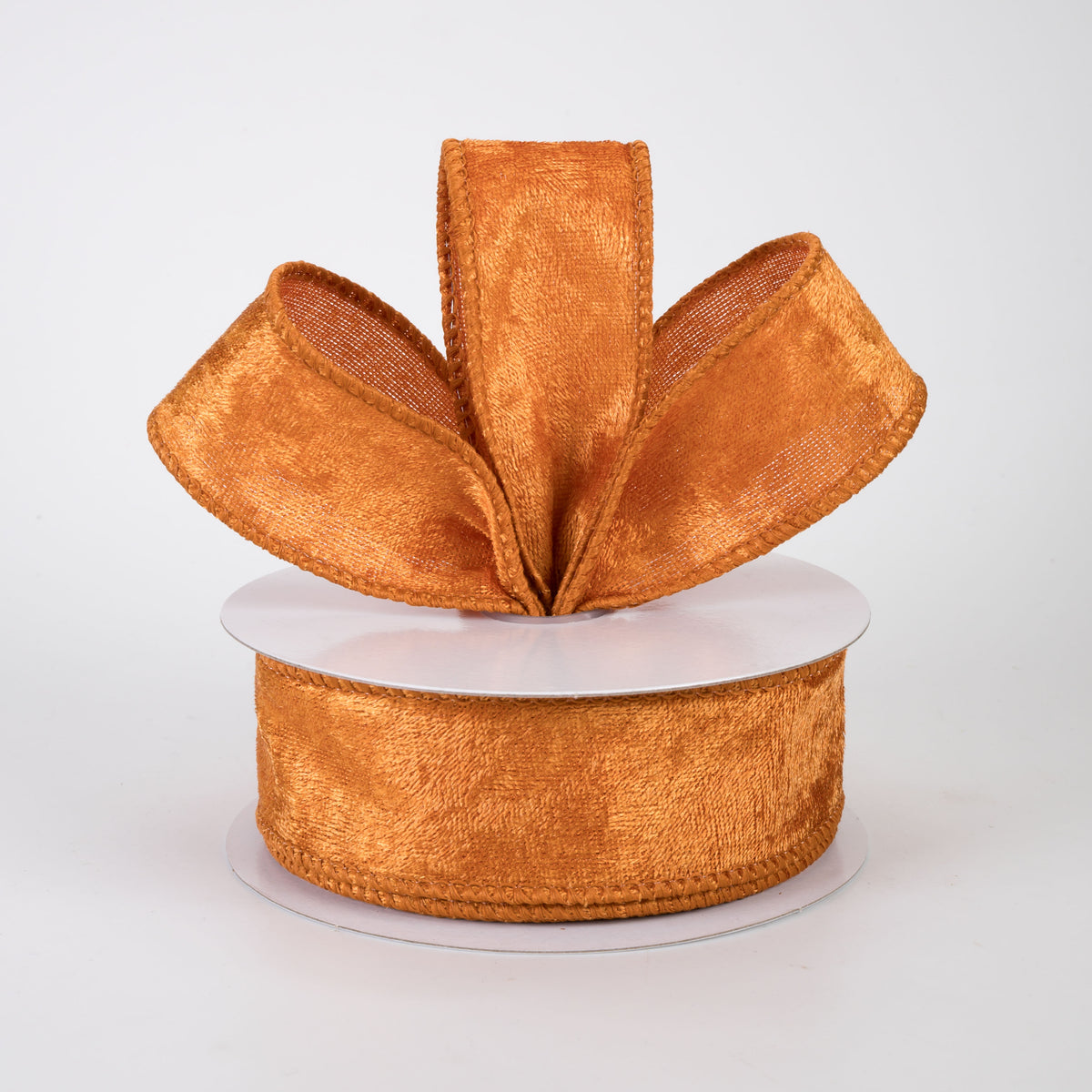 1.5" Lush Velvet Ribbon: Light Rust Orange (10 Yards)