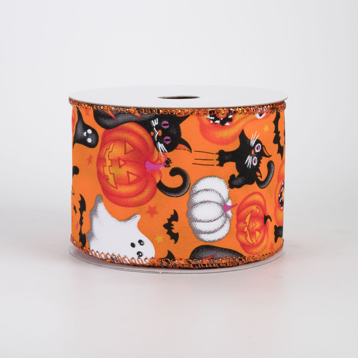2.5" Vintage Cutie Halloween Ribbon: Orange (10 Yards)