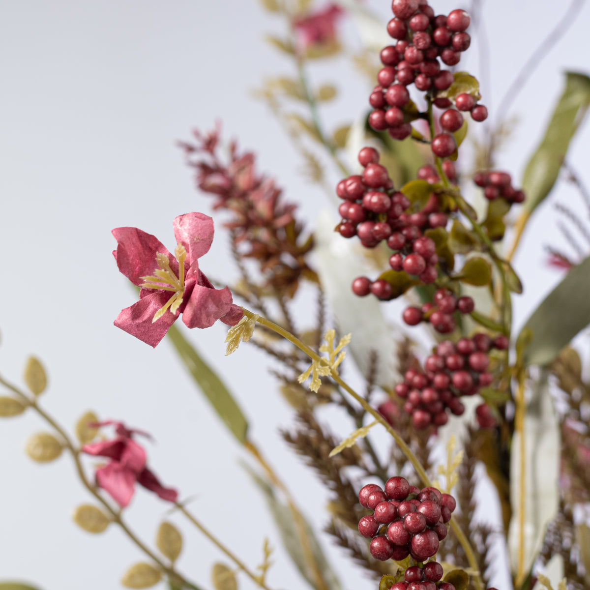 24" Fern, Lavender & Berries Filler Spray: Burgundy