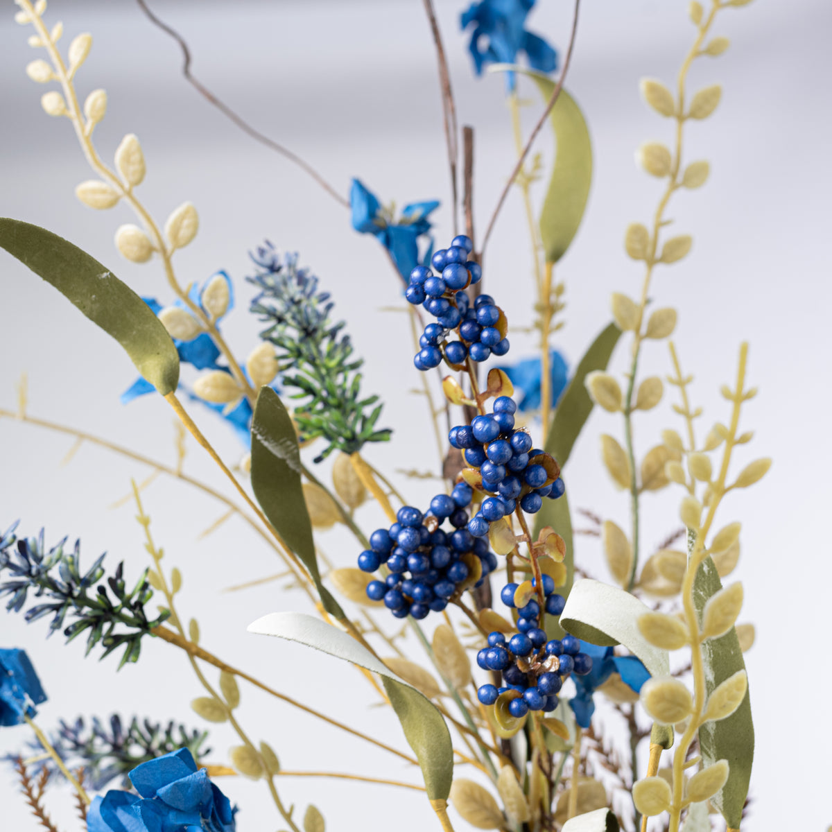 24" Fern, Lavender & Berries Filler Spray: Royal Blue