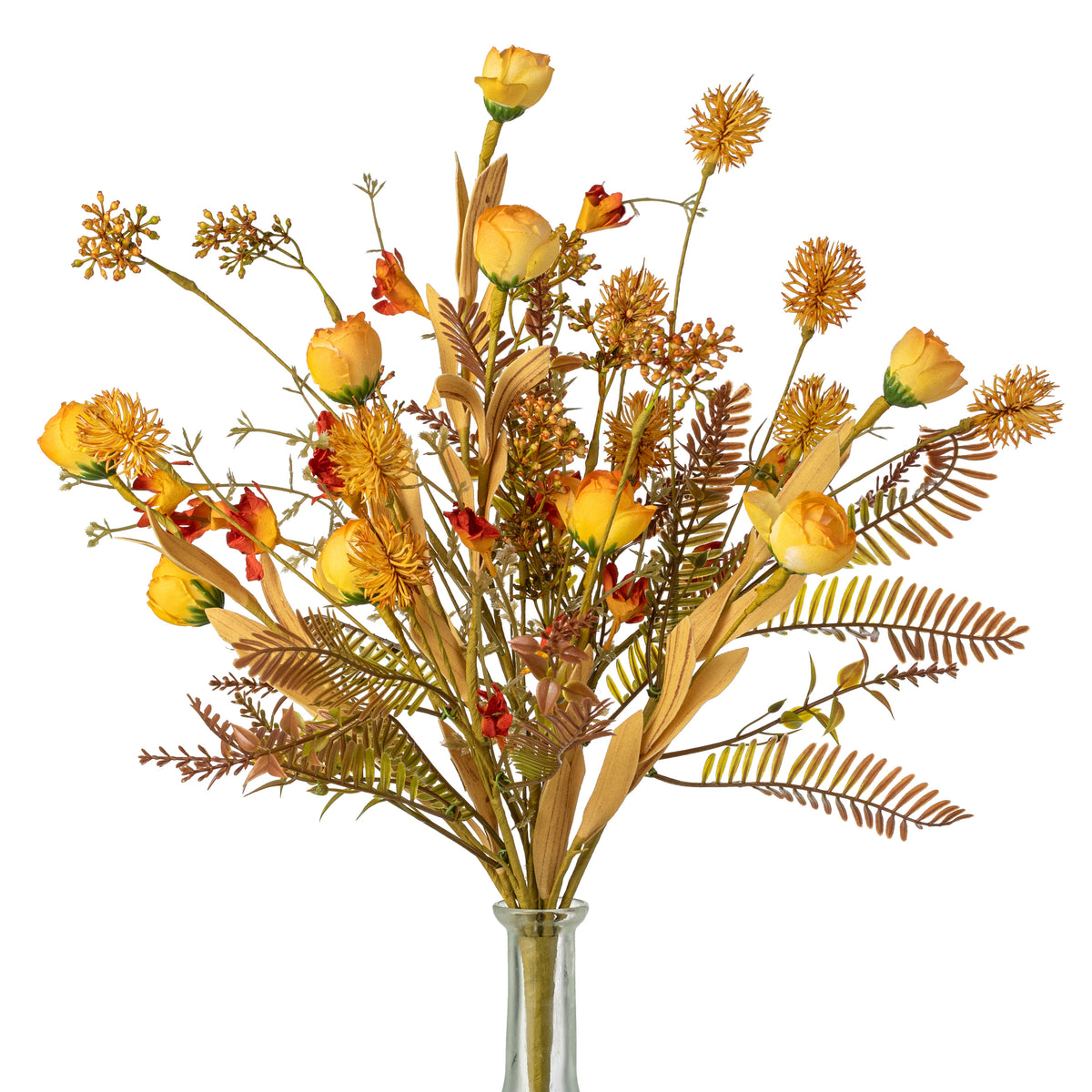 20" Autumn Wildflower Filler Bush: Orange Yellow