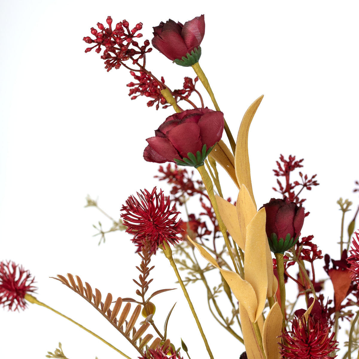 20" Autumn Wildflower Filler Bush: Burgundy Red