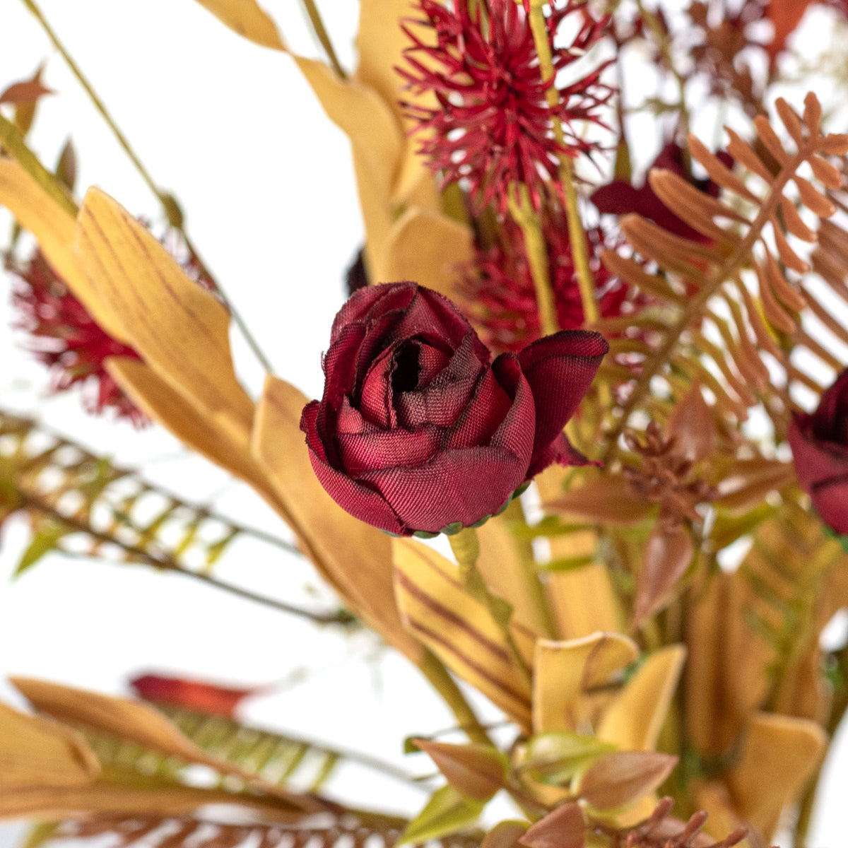 20" Autumn Wildflower Filler Bush: Burgundy Red