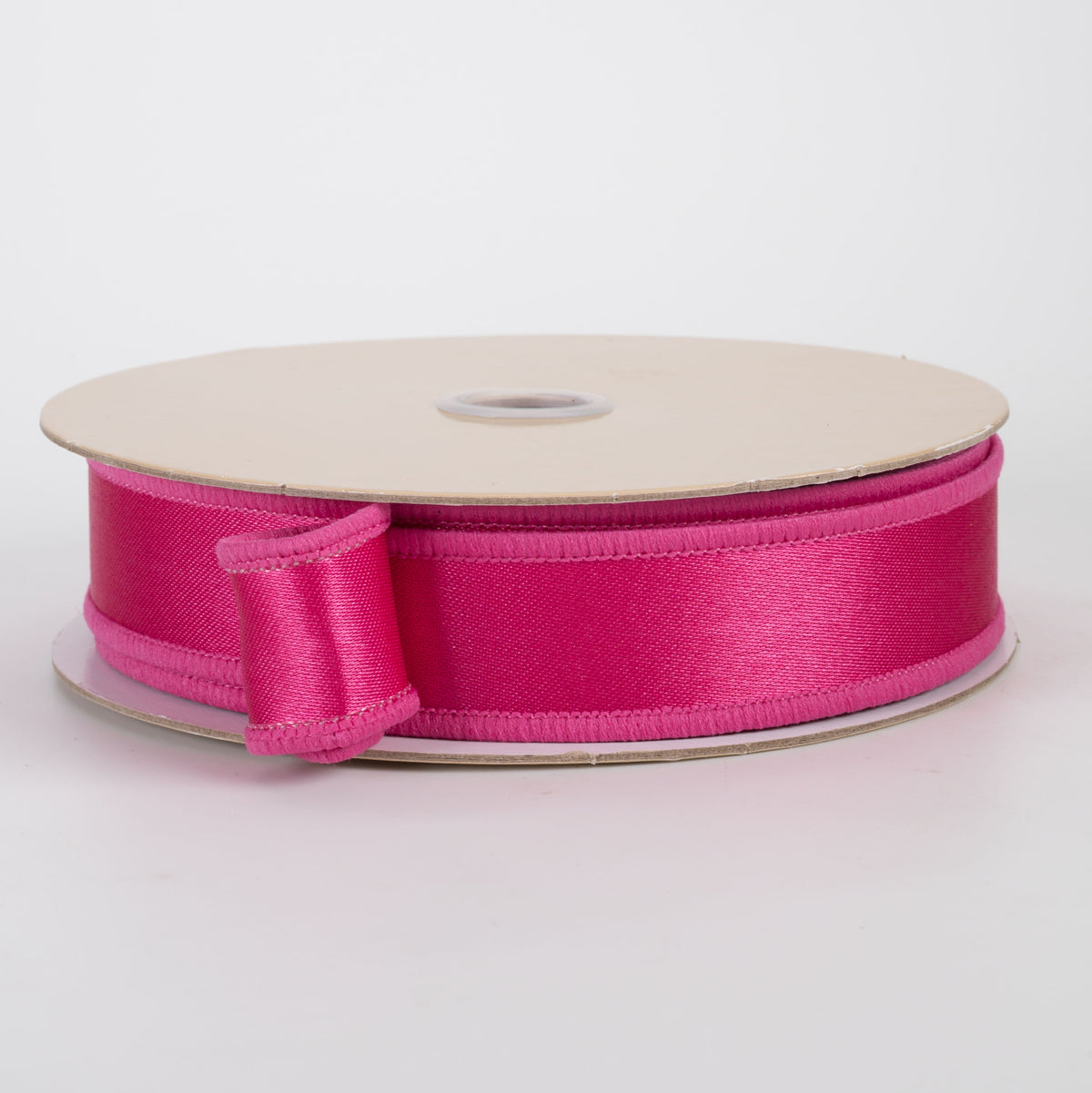 7/8" Double Sided Fused Satin Ribbon: Hot Pink (10 Yards)