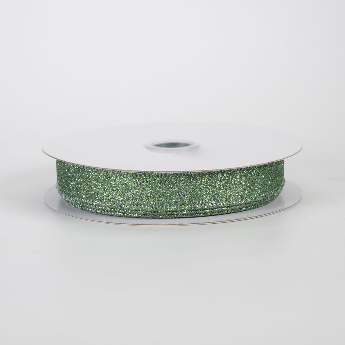 5/8" Shimmer Glitter Ribbon: Sage Green (10 Yards)