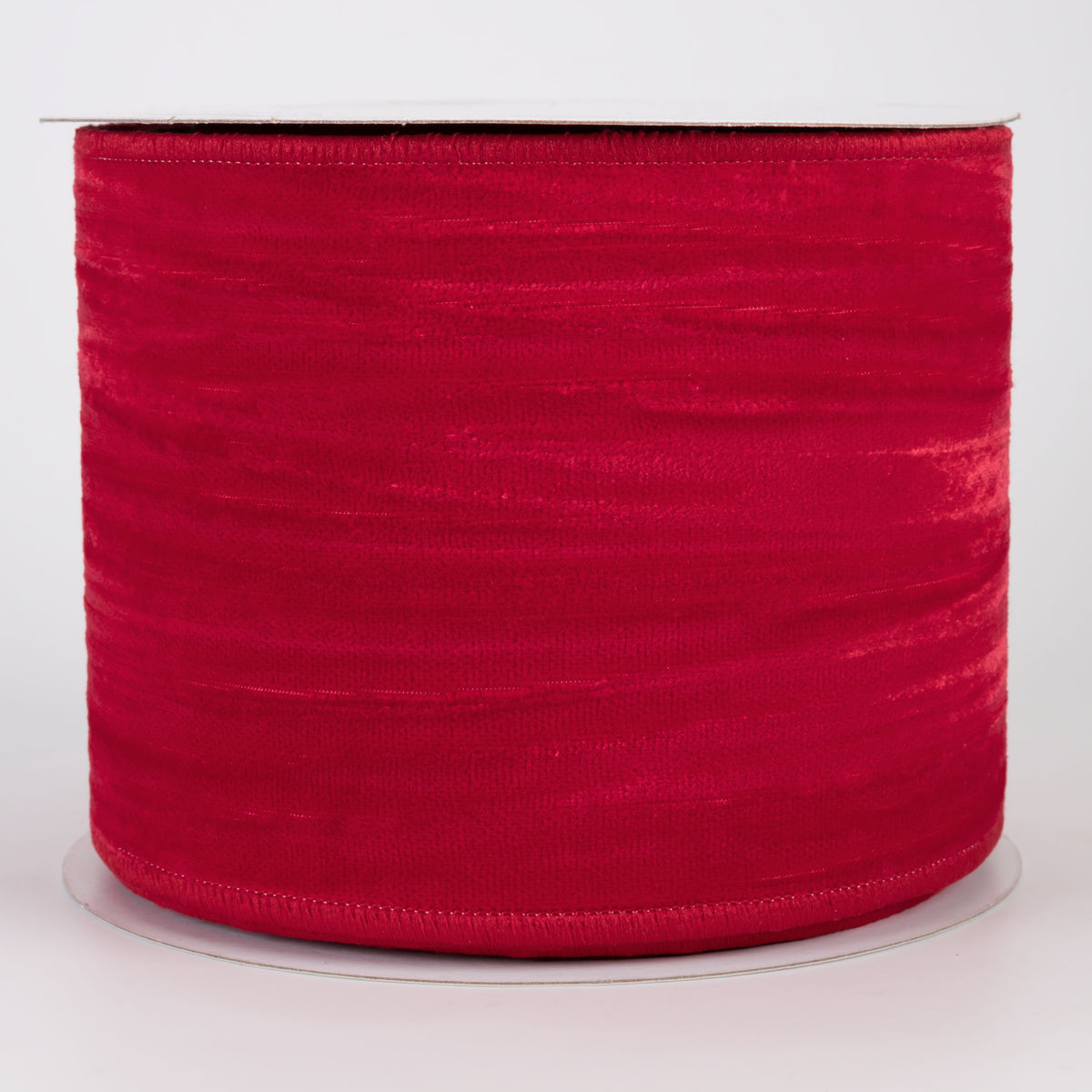 4" Deluxe Crushed Velvet Wired Ribbon: Red (10 Yards)