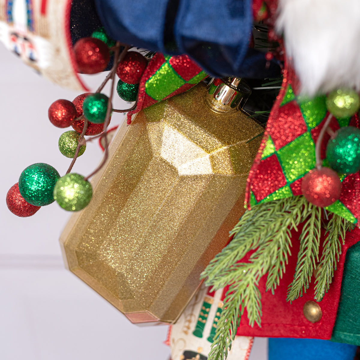 7" Glitter Inside Rectangle Gem Ornament: Gold