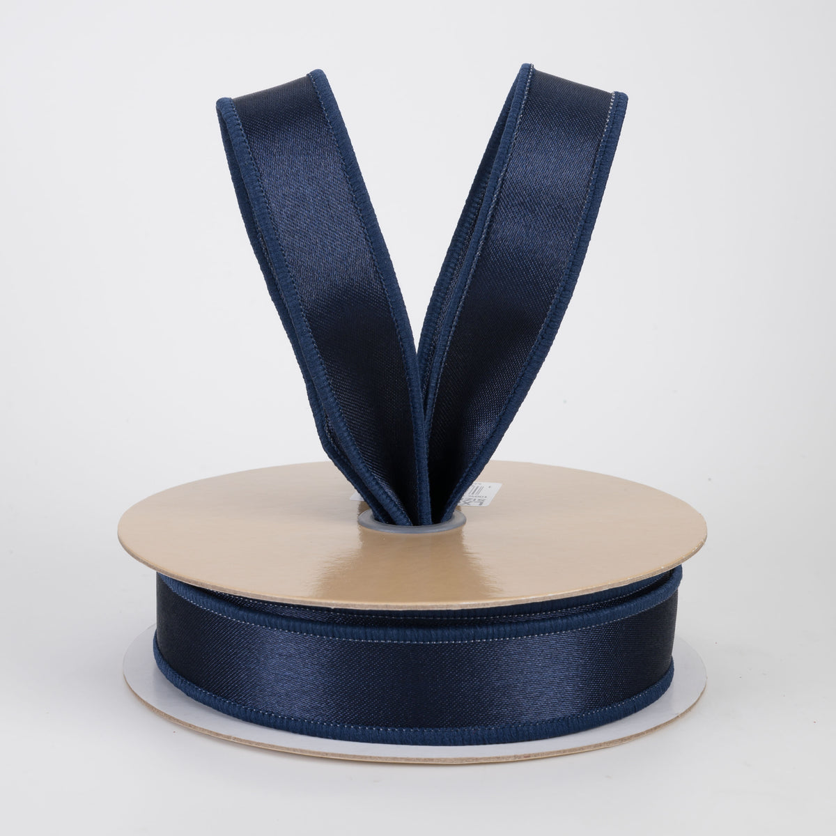7/8" Double Sided Fused Satin Ribbon: Navy Blue (10 Yards)
