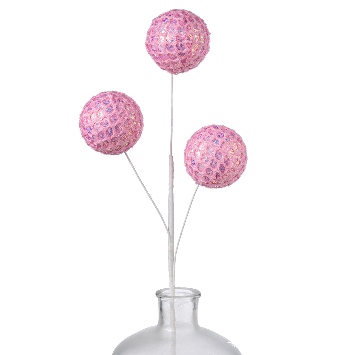 25" Mesh Sequin Ball Spray: Pink