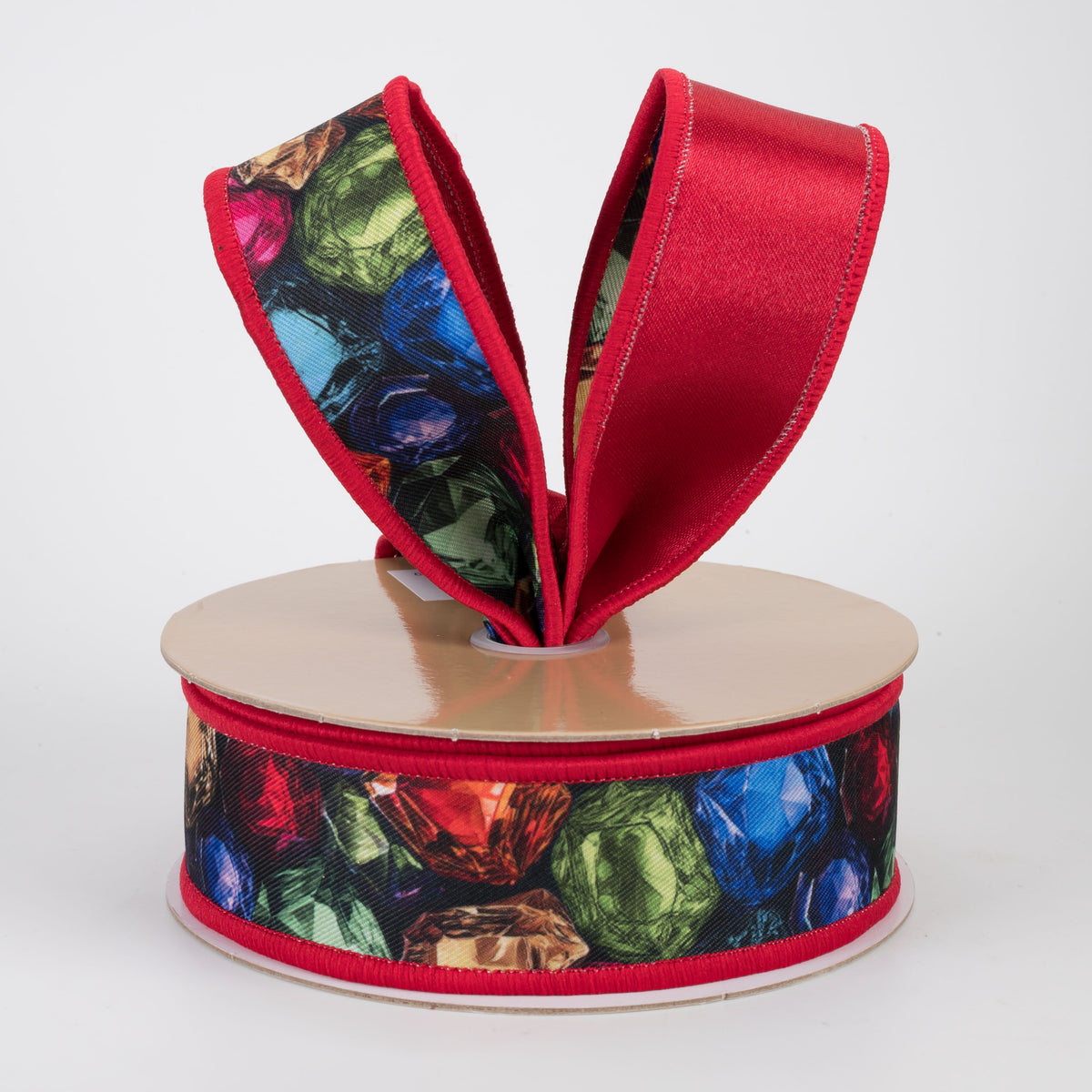 1.5" Double Sided Fused Jewel Gems Ribbon (10 Yards)