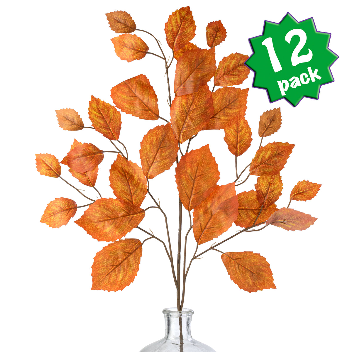 28" Rose Leaf Sprays: Burnt Orange (12)