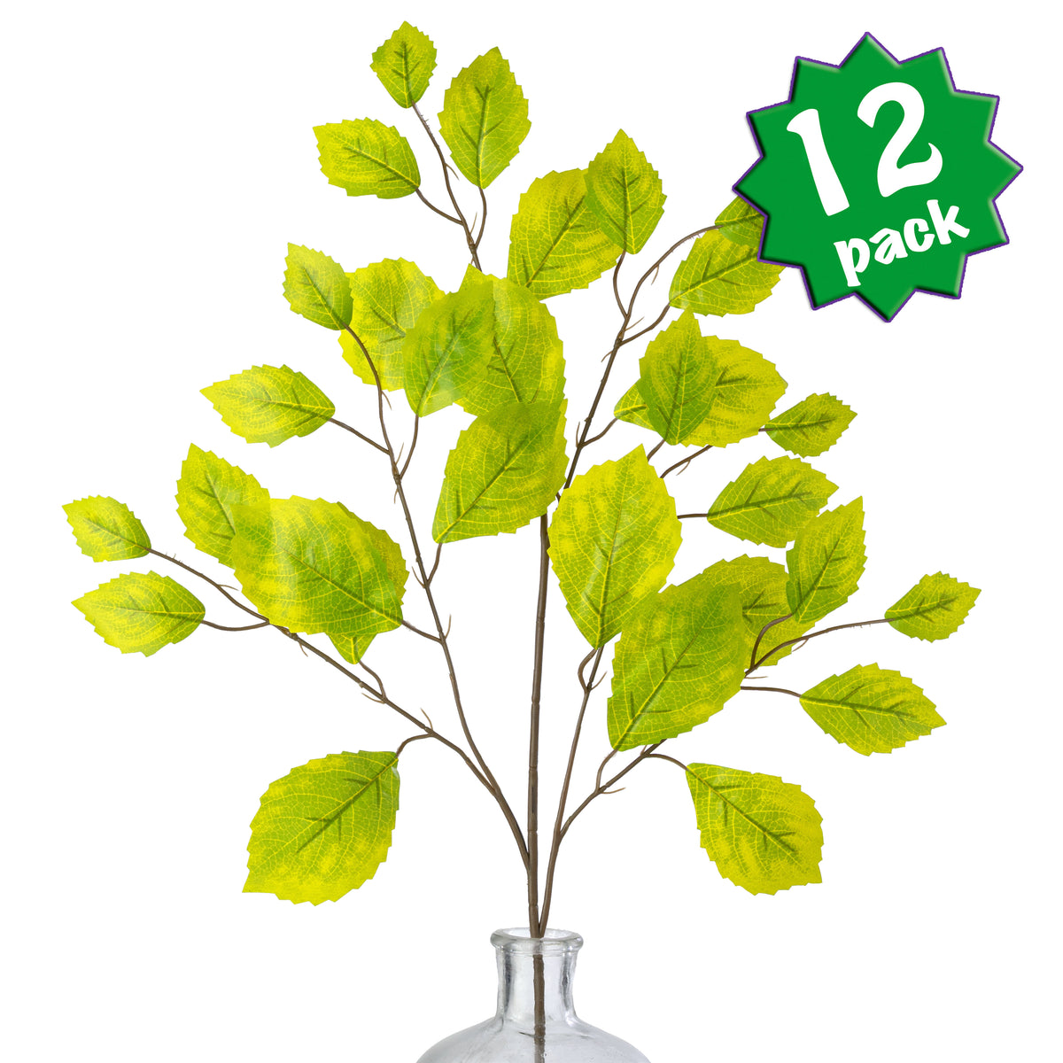 28" Rose Leaf Sprays: Yellow Green (12)