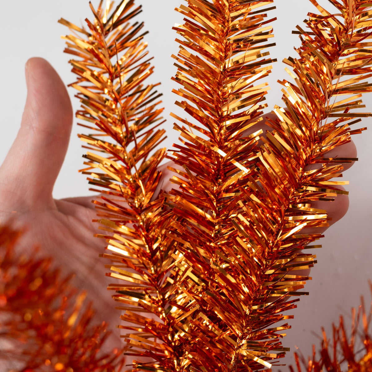 24" PVC Pine Teardrop Swag: Metallic Orange