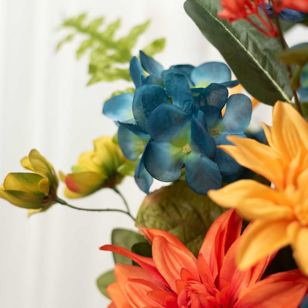 26" Mixed Dahlia, Hydrangea & Rose Bush: Blue Fall (24 Stem)