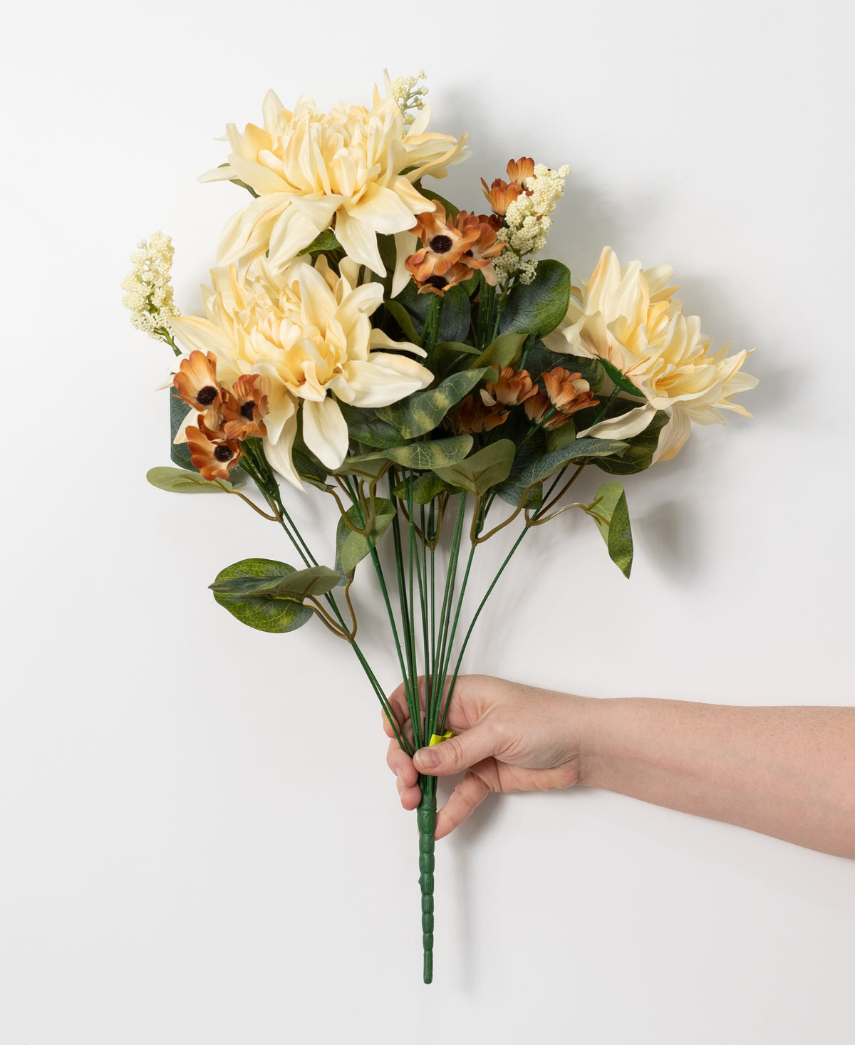 21" Dahlia & Daisy Filler Bush: Beige (14 Stem)