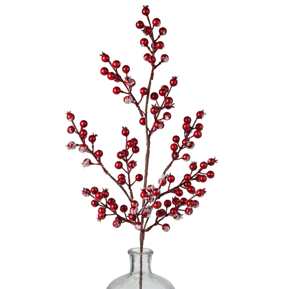 31" Snow Covered Red Berry Spray