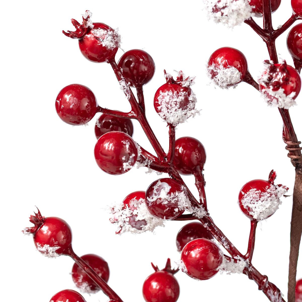 31" Snow Covered Red Berry Spray
