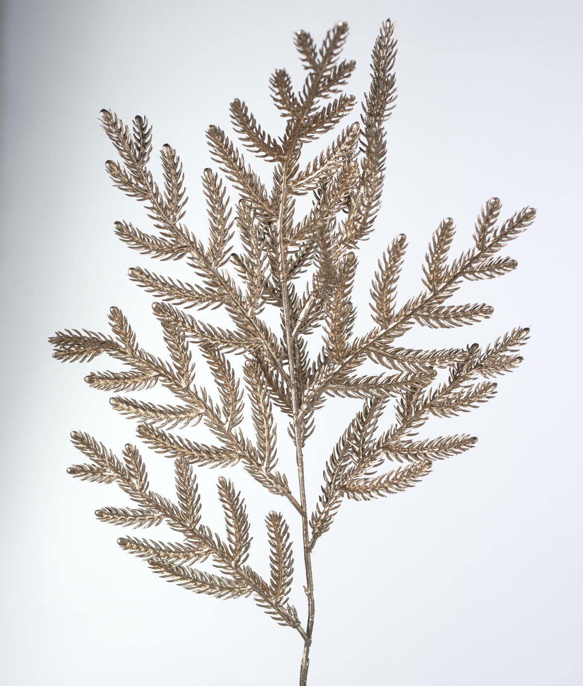 21" Glittered Pine Bush: Champagne Gold (4 Stem)
