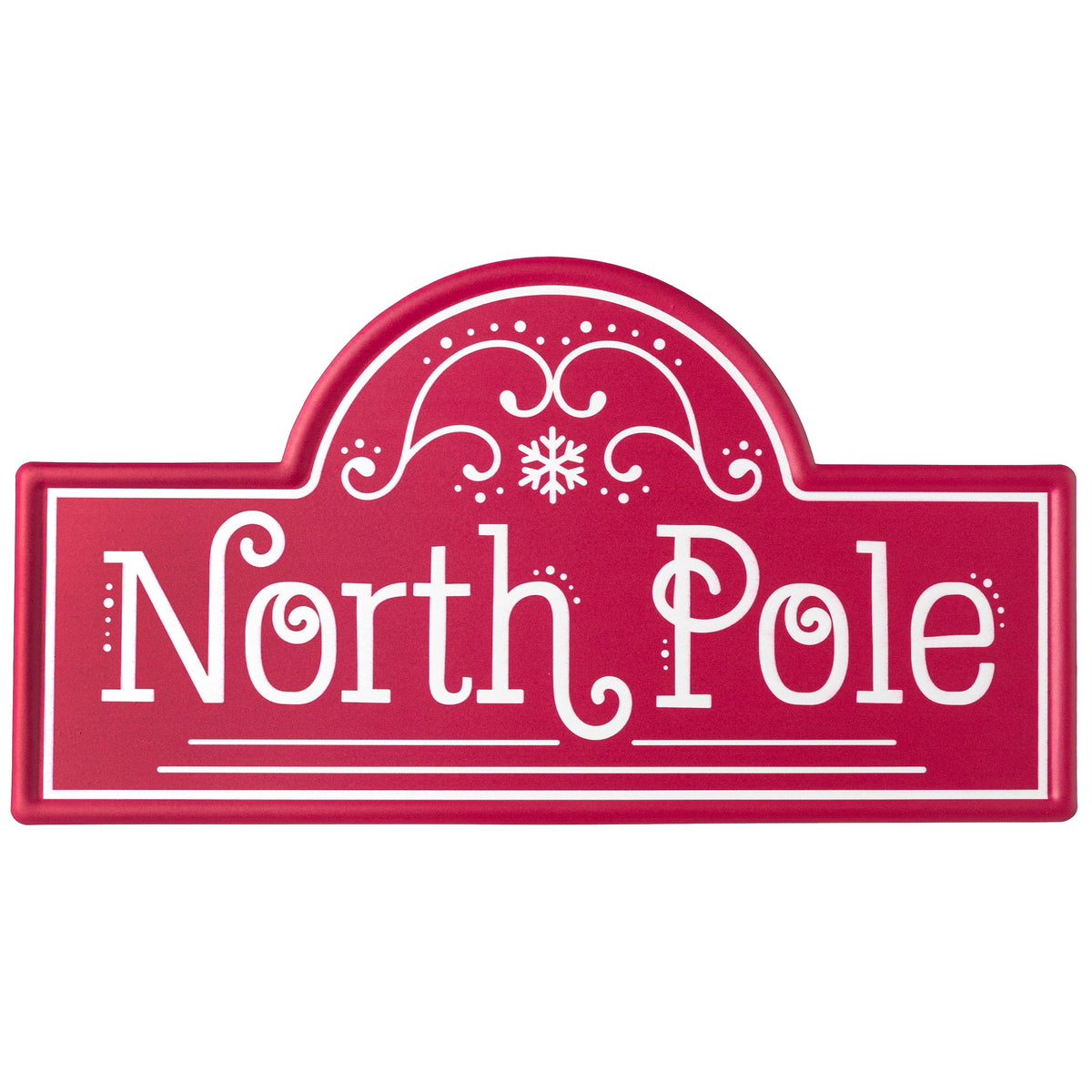 15" Embossed Metal Sign: North Pole Street Sign