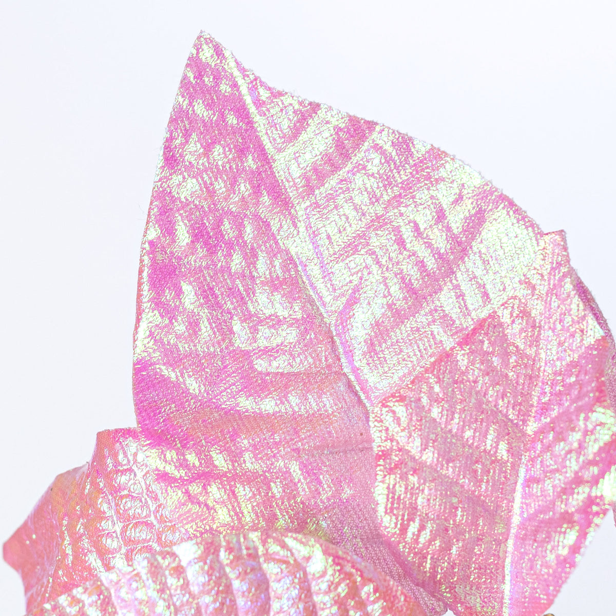 9" x 21" Glossy Poinsettia Stem: Iridescent Pink