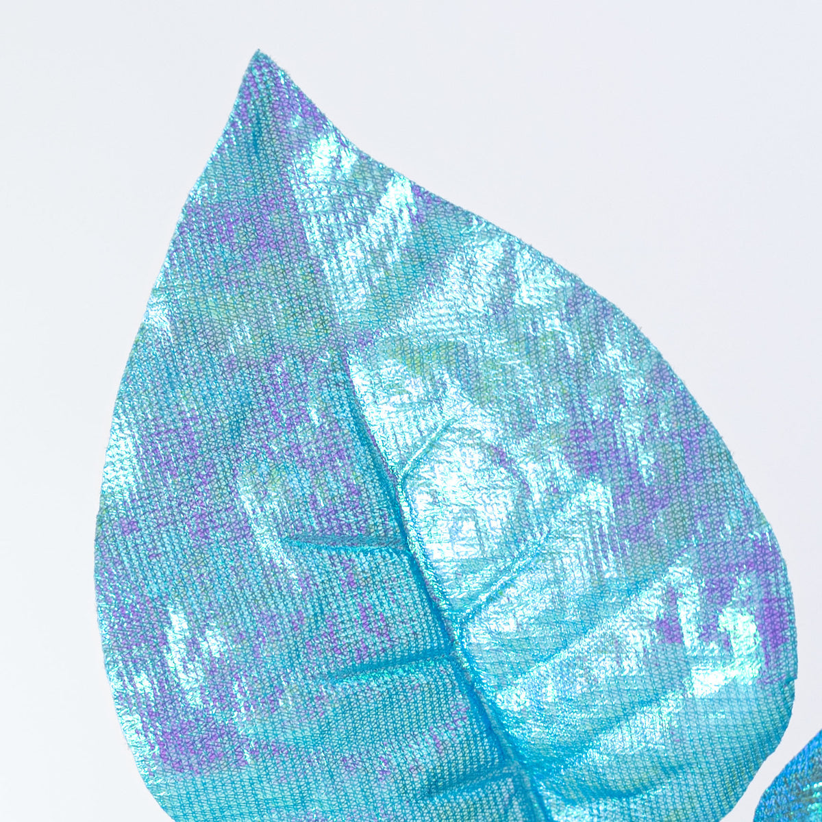 9" x 21" Glossy Poinsettia Stem: Iridescent Blue