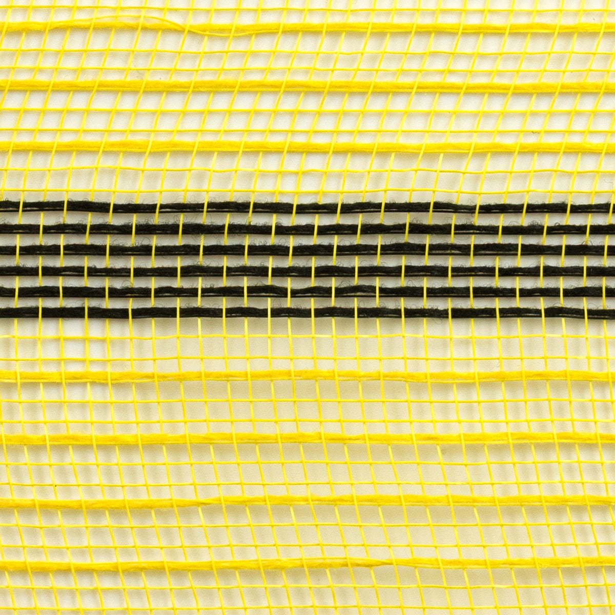 10" Faux Jute Stripe Mesh: Yellow & Black