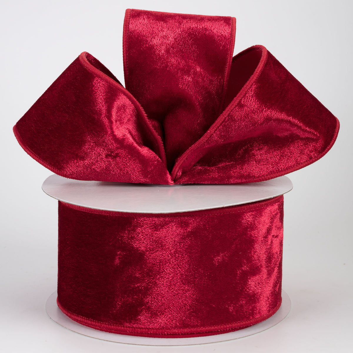 2.5" Lush Velvet Matte Satin Backed Ribbon: Red (10 Yards)