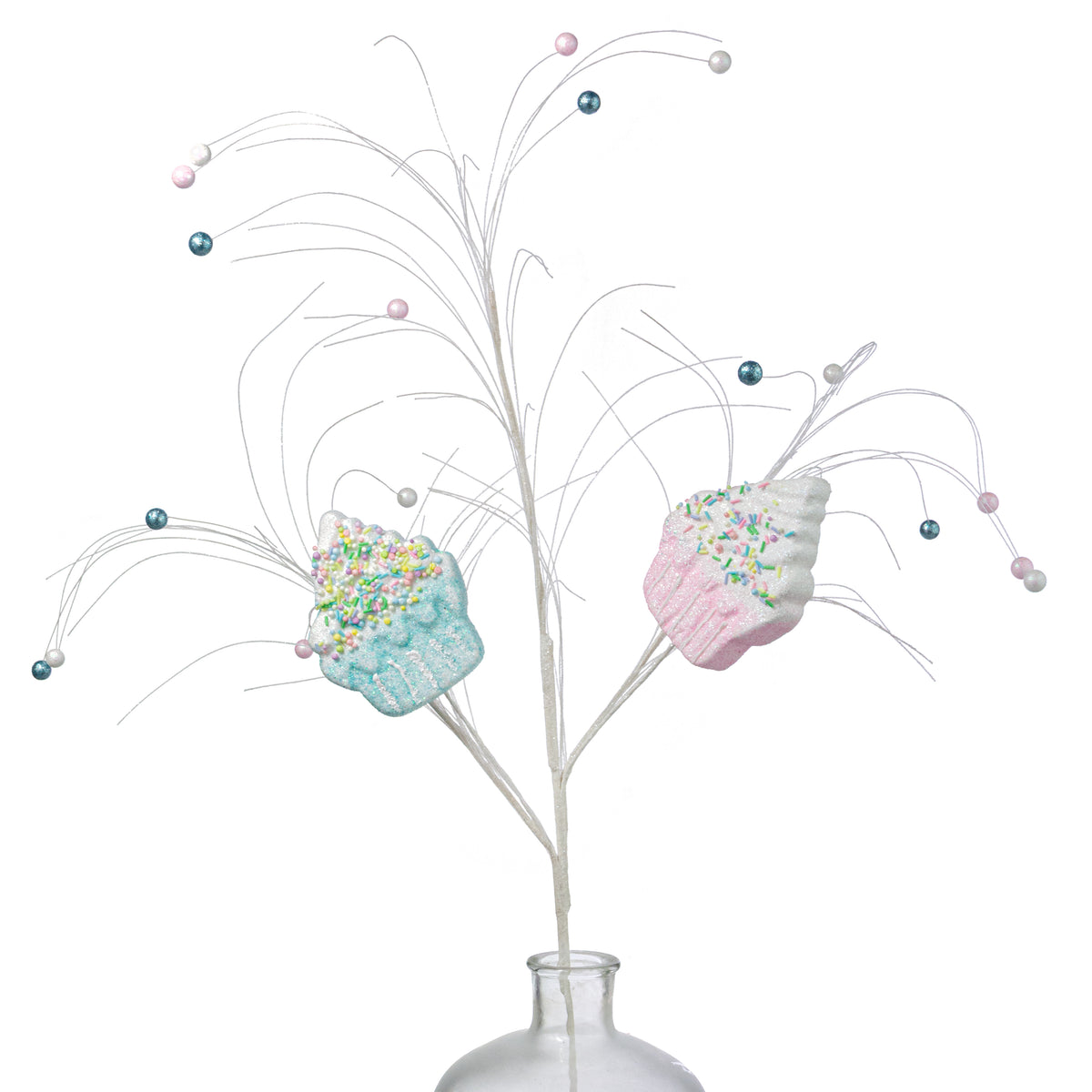 37" Pastel Sprinkle Cupcake Spray: Pink & Blue