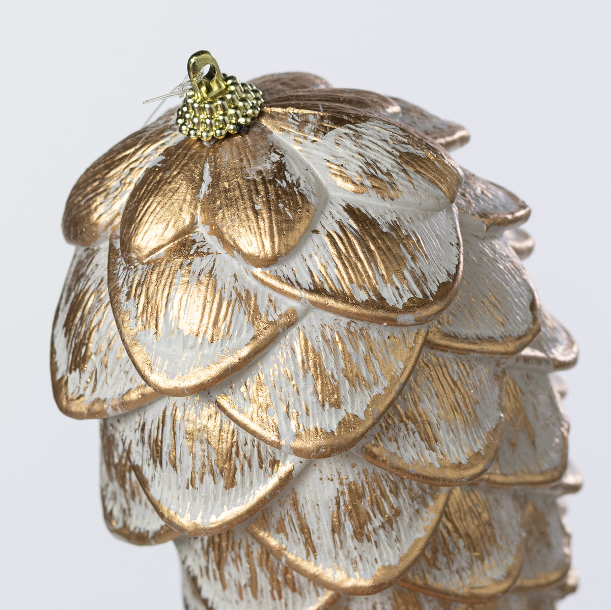 7" Pinecone Plastic Ornament: Champagne Gold