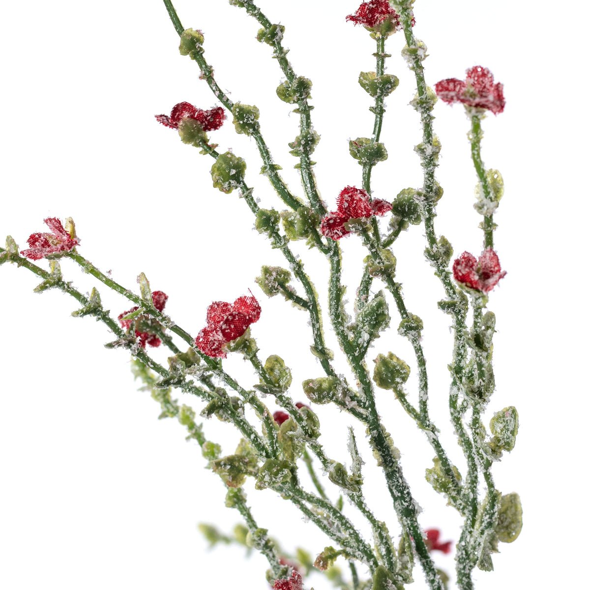 21" Iced Plastic Baby's Breath Bush: Red