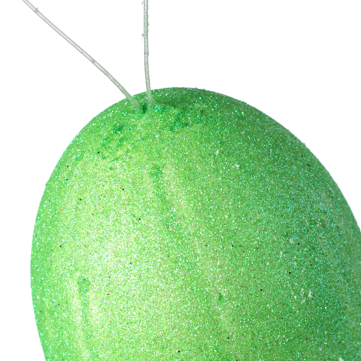 5" Glitter Gumdrop Ornament: Mint Green