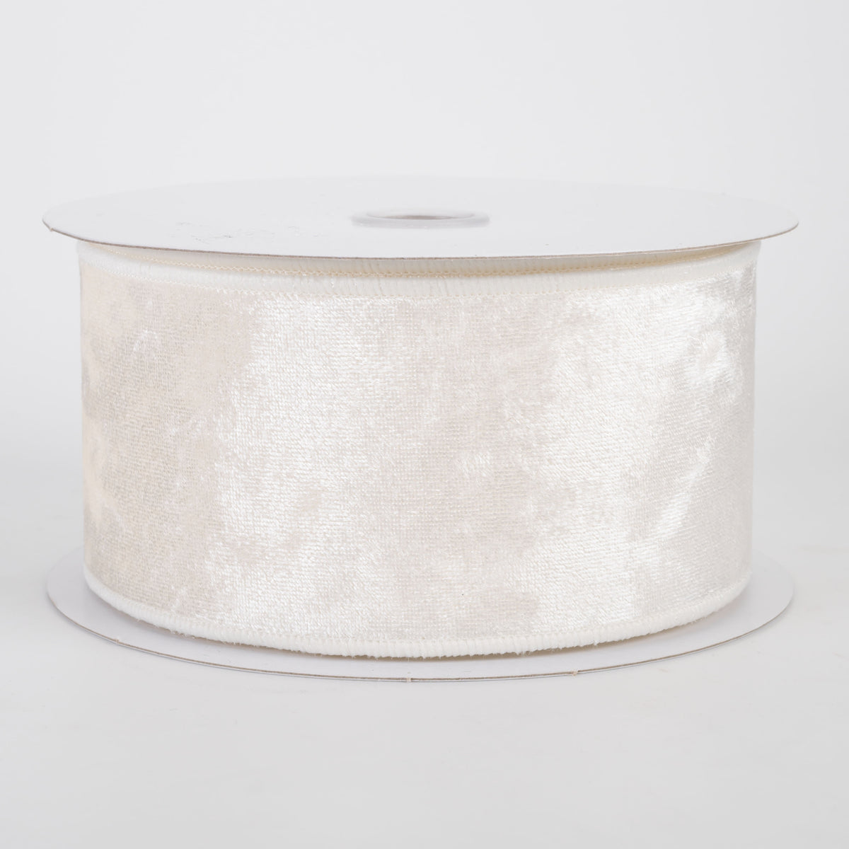 2.5" Lush Velvet Matte Satin Backed Ribbon: Ivory (10 Yards)