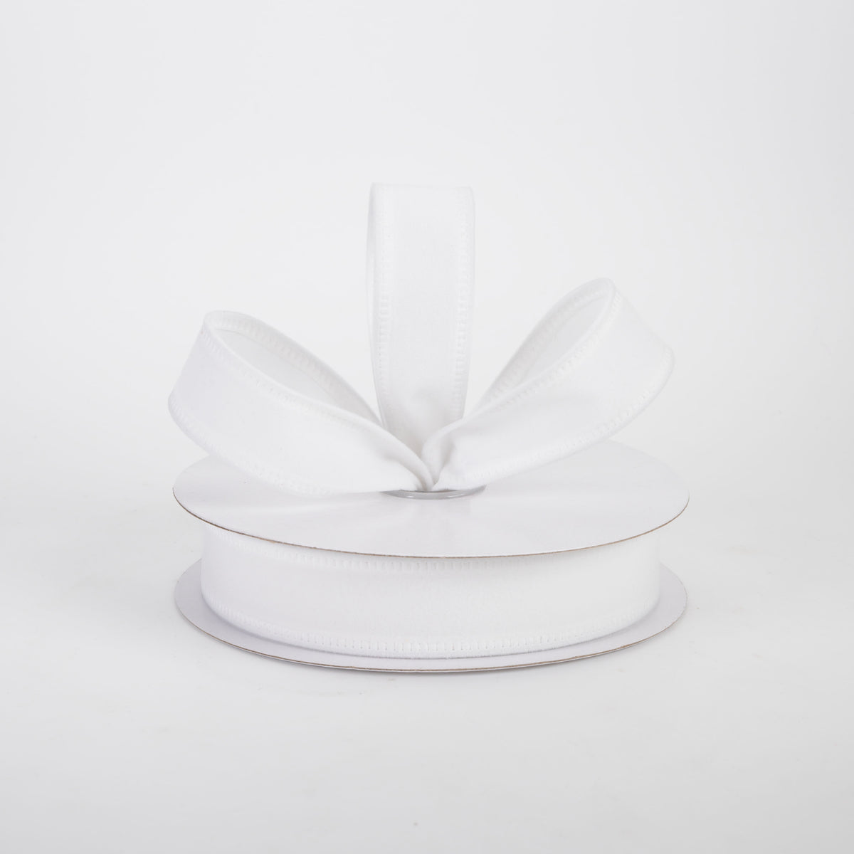 7/8" Value Velvet Ribbon: White (10 Yards)