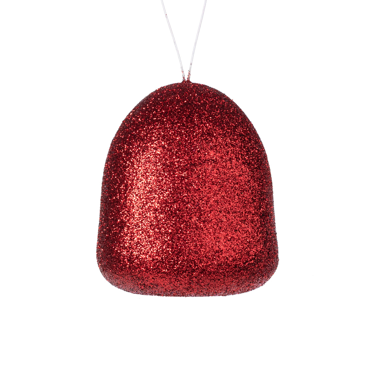 5" Glitter Gumdrop Ornament: Metallic Red